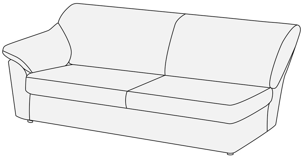 Модуль 3-х местный с левым подлокотником Афина