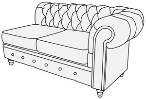 Модуль 2-х местный с правым подлокотником Альфа Честер