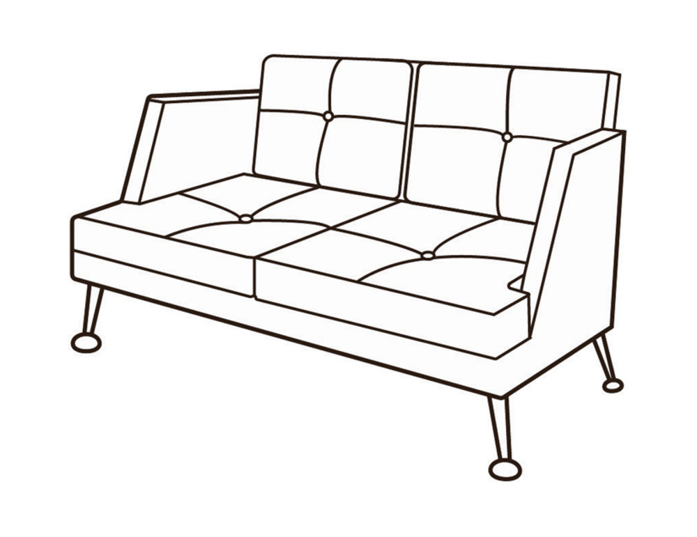 Диван 2-х местный низкий Диктатор Хром