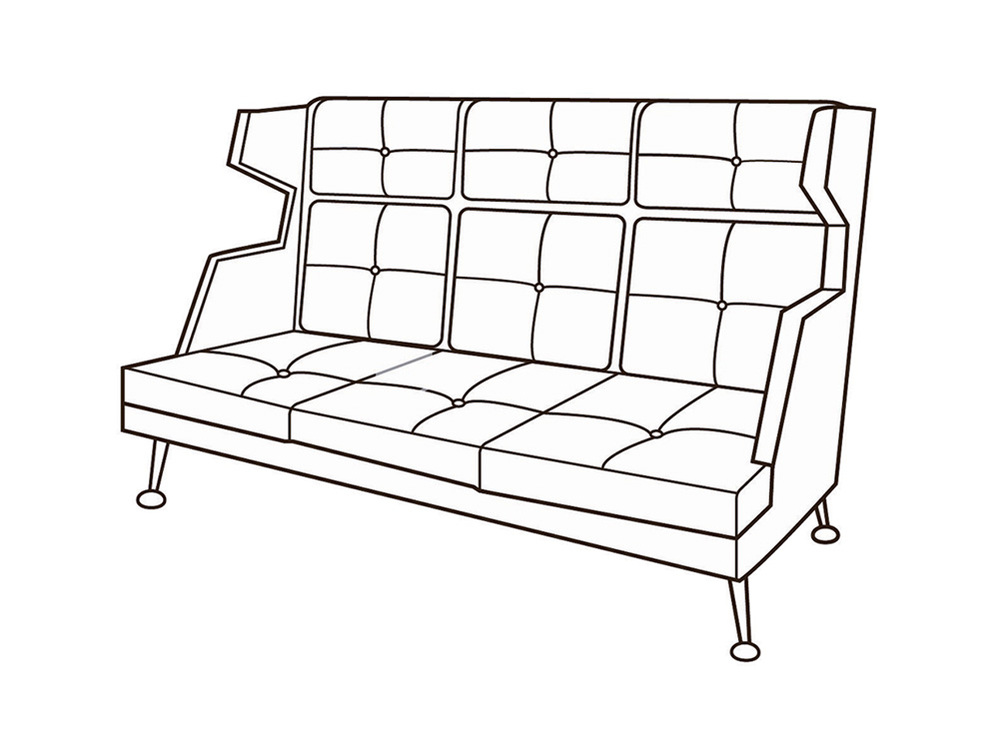 Диван 3-х местный высокий Диктатор Хром