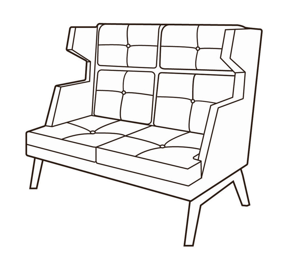 Диван 2-х местный высокий Диктатор