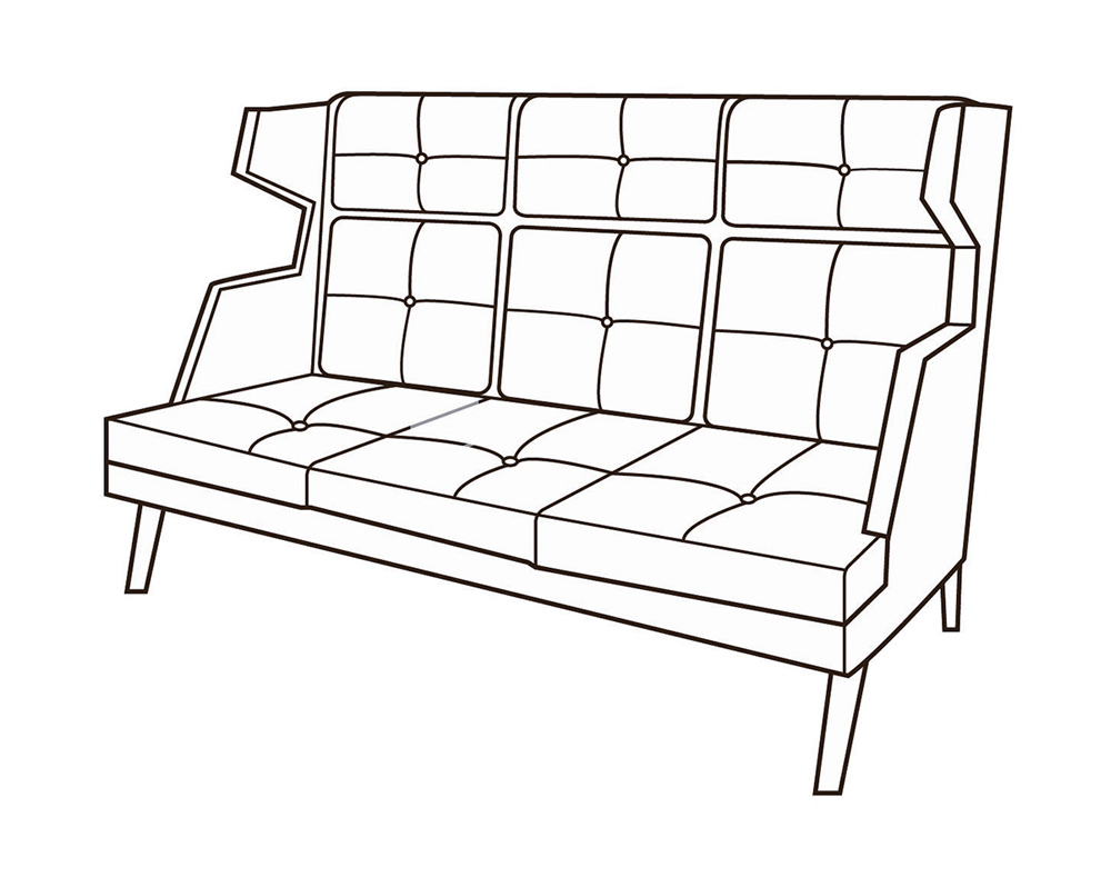 Диван 3-х местный высокий Диктатор