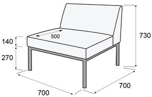 Модуль одноместный без подлокотников