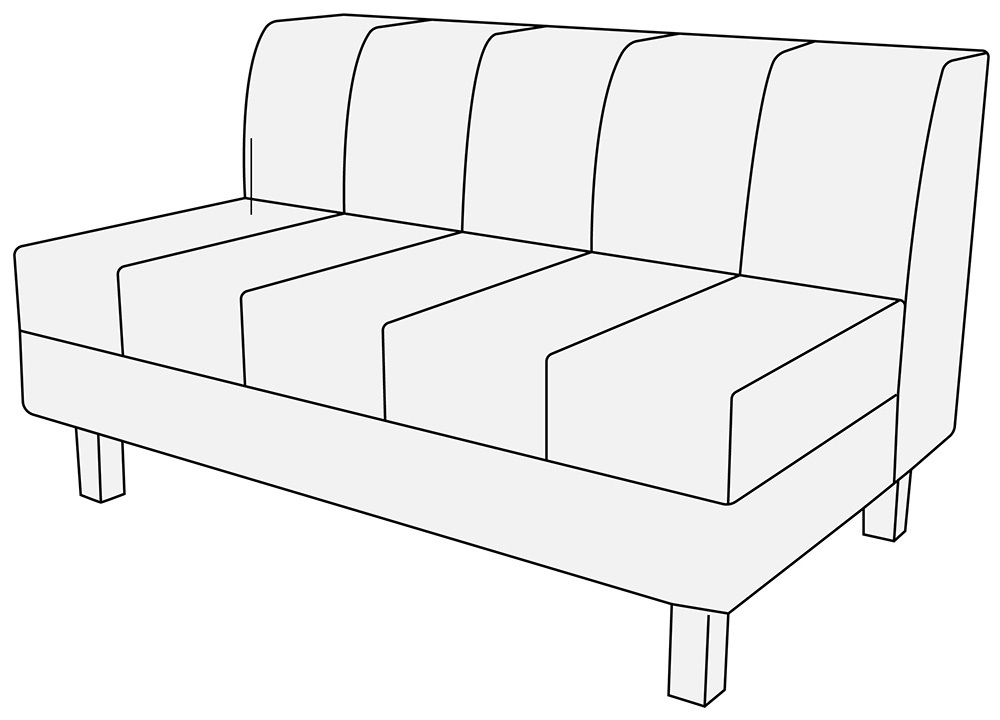 Модуль 2-местный без подлокотников Лима