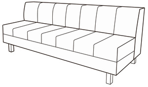Модуль 3-х местный без подлокотников Лима