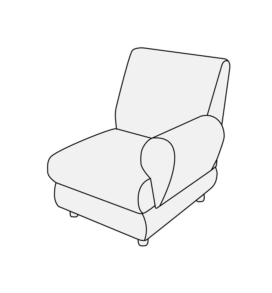 Модуль 1-местный с правым подлокотником Матрикс