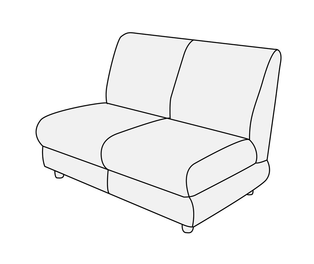 Модуль 2-х местный без подлокотников Матрикс