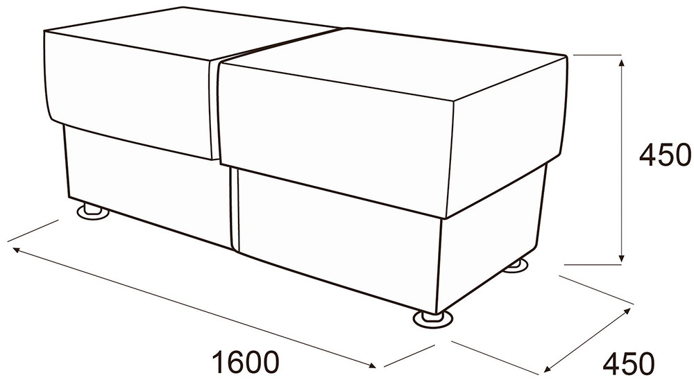 Банкетка прямоугольная Омега трехместная