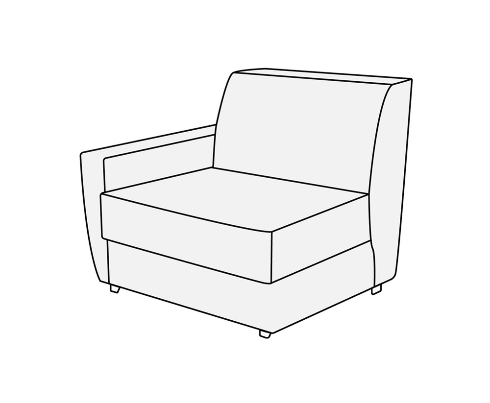 Модуль 1-местный с левым подлокотником Омега