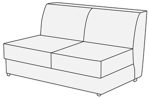 Модуль 2-х местный без подлокотников Омега