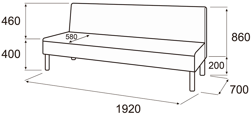 Модуль 3-х местный без подлокотников МП