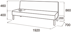 Модуль 3-х местный без подлокотников МП