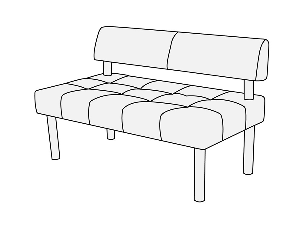 Модуль 2-х местный без подлокотников Спринт