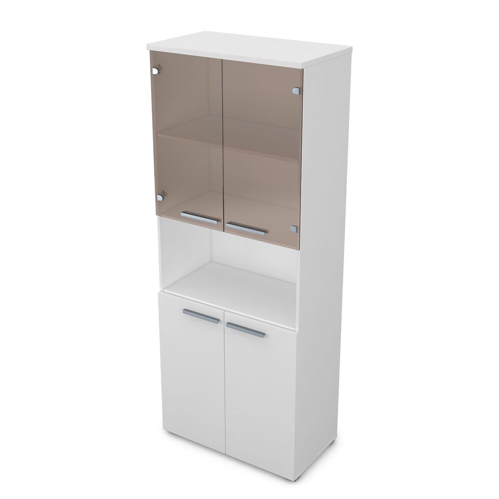 Шкаф высокий со стеклом и нишей