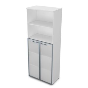 Шкаф высокий со стеклом и открытой полкой