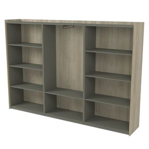 Шкаф высокий, комбинированный, трехсоставный