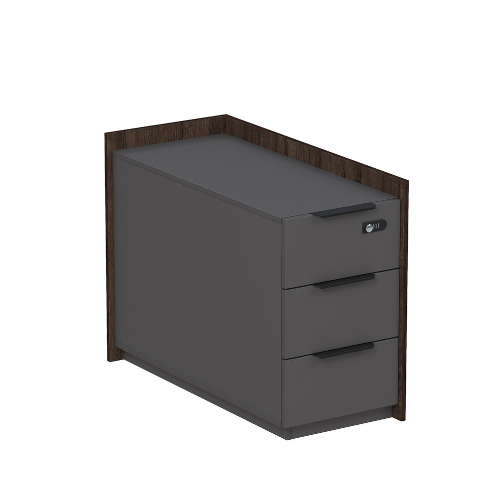 Тумба опорная, угл, с ящиками, с код замком (универс: прав/лев)