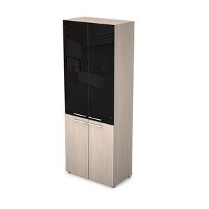 Шкаф стеллаж высокий со стеклом