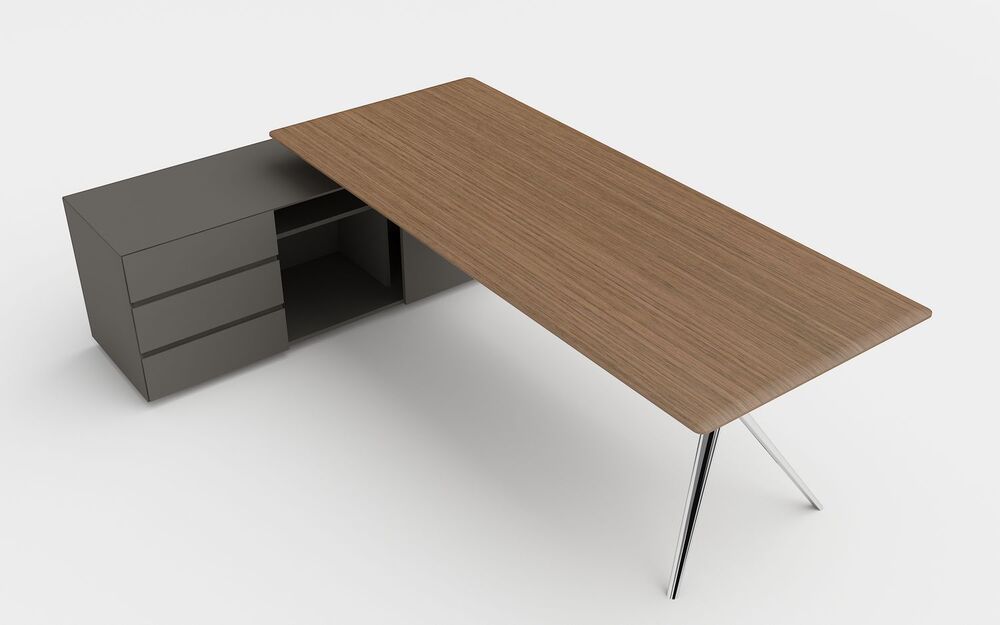 Cтол письменный с боковой тумбой (левый)