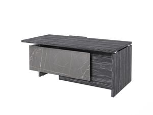 Стол руководителя с опорной тумбой (правый) (Фурнитура INOX)