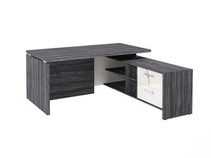 Стол руководителя с опорной тумбой (правый) (Фурнитура INOX)