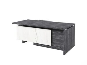 Стол руководителя с опорной тумбой (правый) (Фурнитура INOX)