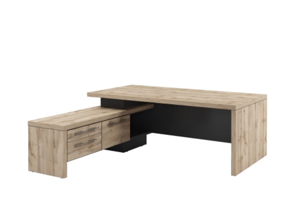 Стол руководителя с опорной тумбой (левый)