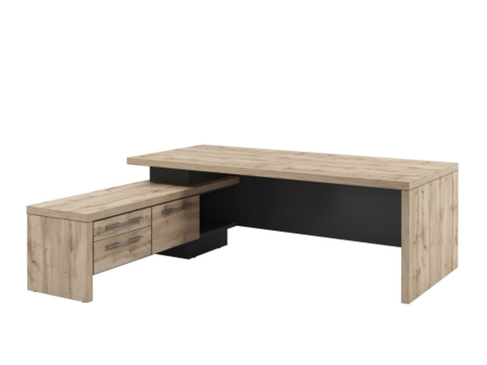 Стол руководителя с опорной тумбой (левый)