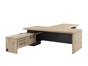 Стол руководителя с опорной тумбой (левый)