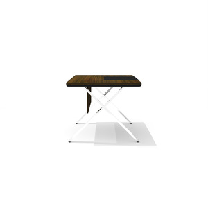 Стол руководителя с траверсом на металлическом каркасе