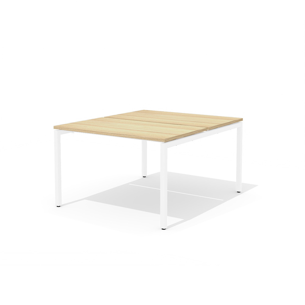 Сдвоенный стол прямой на металлокаркасе