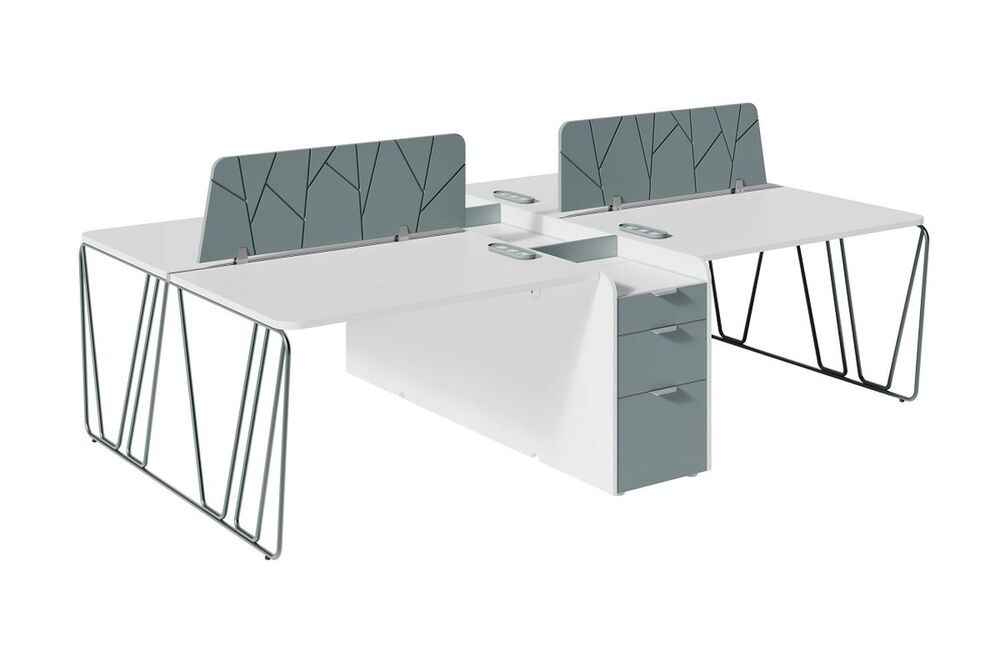 Композиция два двойных бенча с ажурной ногой и тумбами (без экранов)