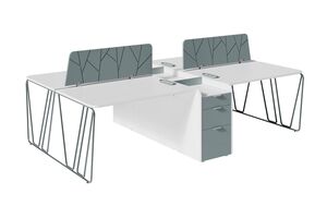 Композиция два двойных бенча с ажурной ногой и тумбами (без экранов)