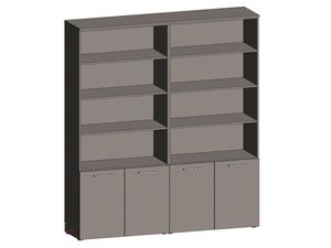 Двойной стеллаж с малыми дверьми