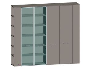 Шкаф высокий и гадероб с боковыми стеллажами