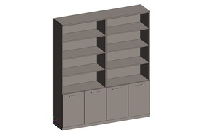 Двойной стеллаж с малыми дверьми