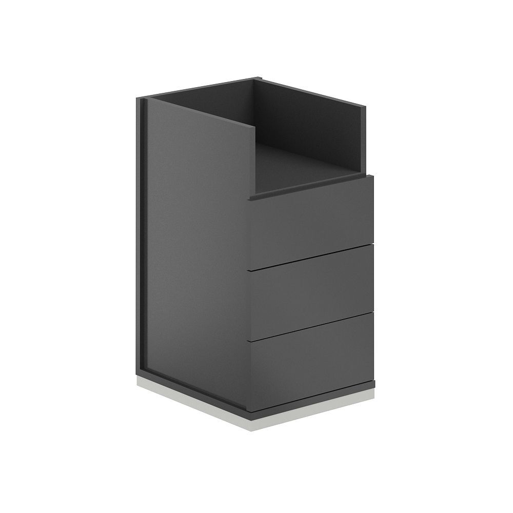 Тумба приставная 3 ящ. ЛДСП+ниша, без топа