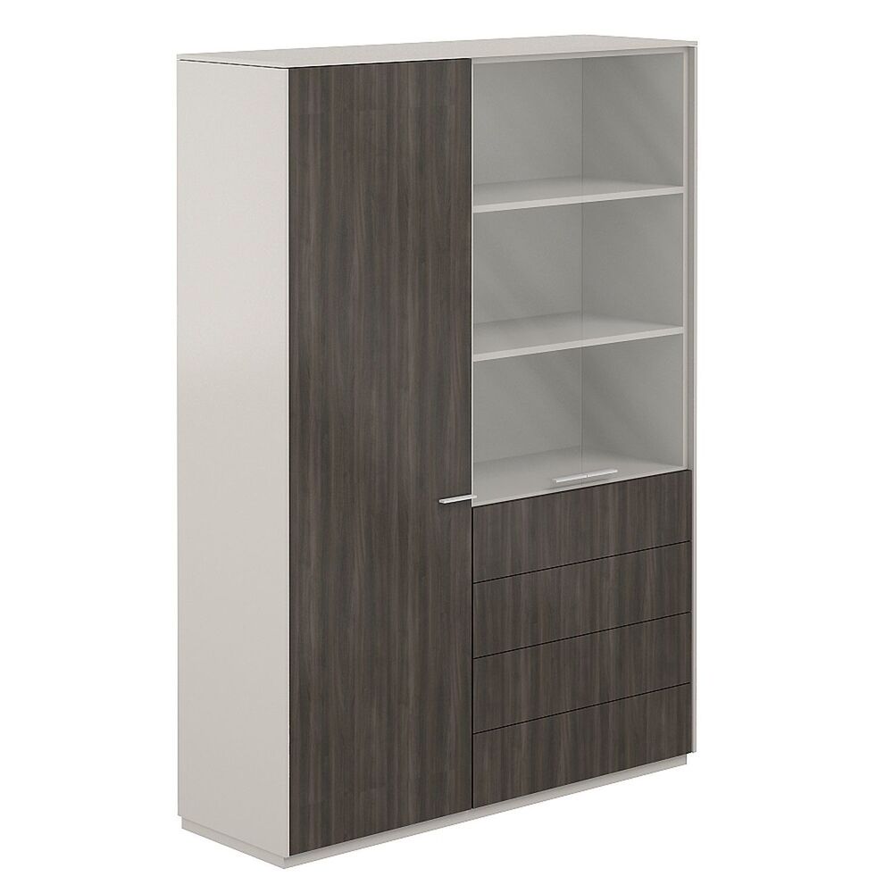 Шкаф для одежды 600 + Шкаф высокий 800 со стеклом прозрачным, 4 ящ