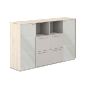 Шкаф средний со стеклом матовым, 4 ящ.