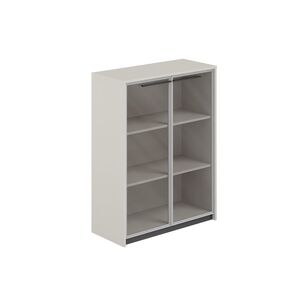 Шкаф средний с дверьми со стеклом в алюминиевой раме