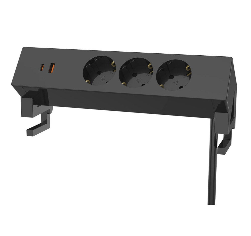 Solo Desk настол. блок розеток ЧЕРНЫЙ