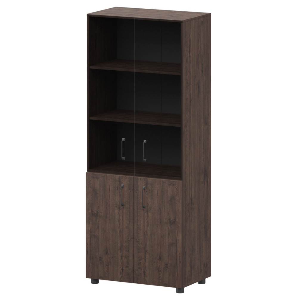 Стеллаж комбинированный с стеклянными фасадами