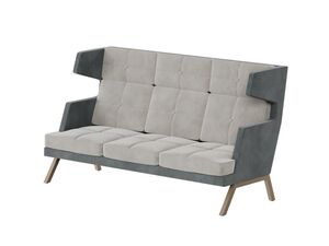 Диван трёхместный высокий с декором из пуговиц