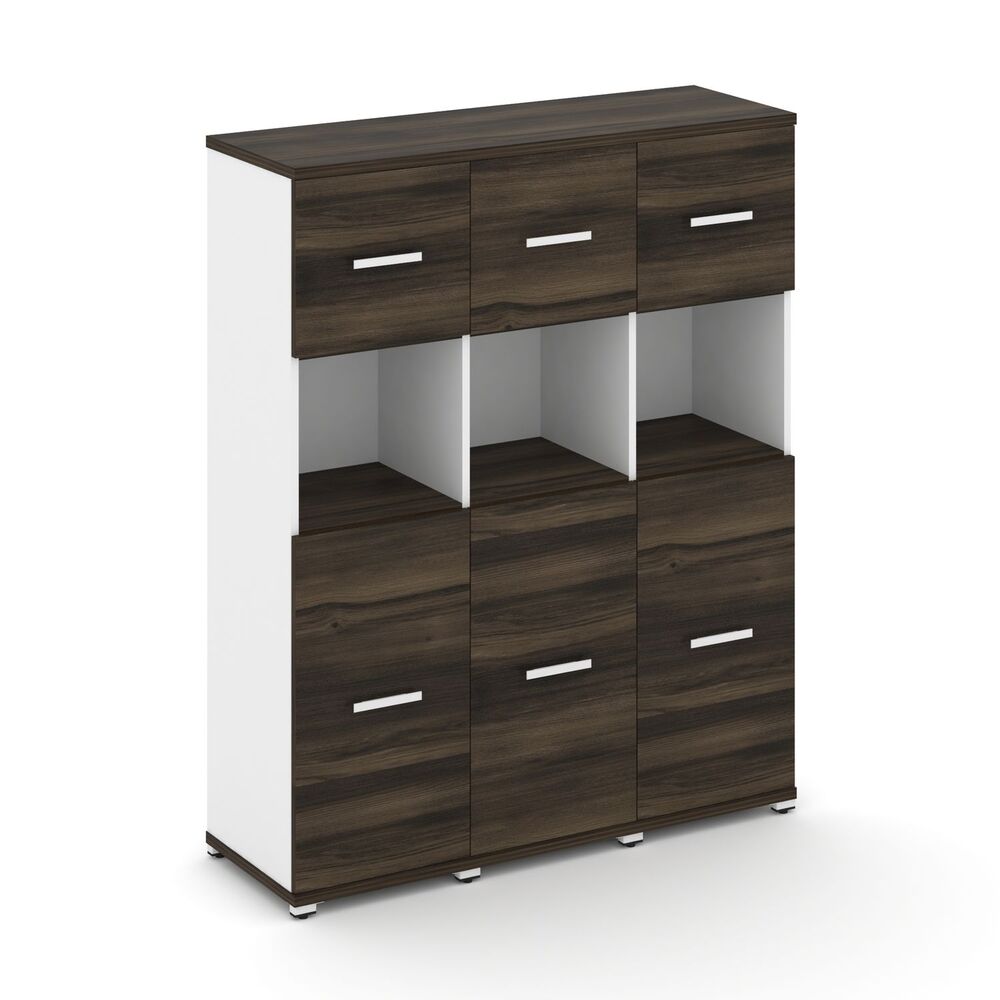 Шкаф три узкие секции, 4 ниши