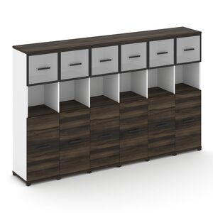 Шкаф шесть узких секций, 4 ниши