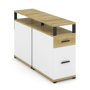 Тумба двухсторонняя опорная/приставная 1 ящик + 1 распашной фасад с надставкой