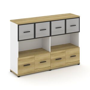 Шкаф две широкие секции, 3 ниши