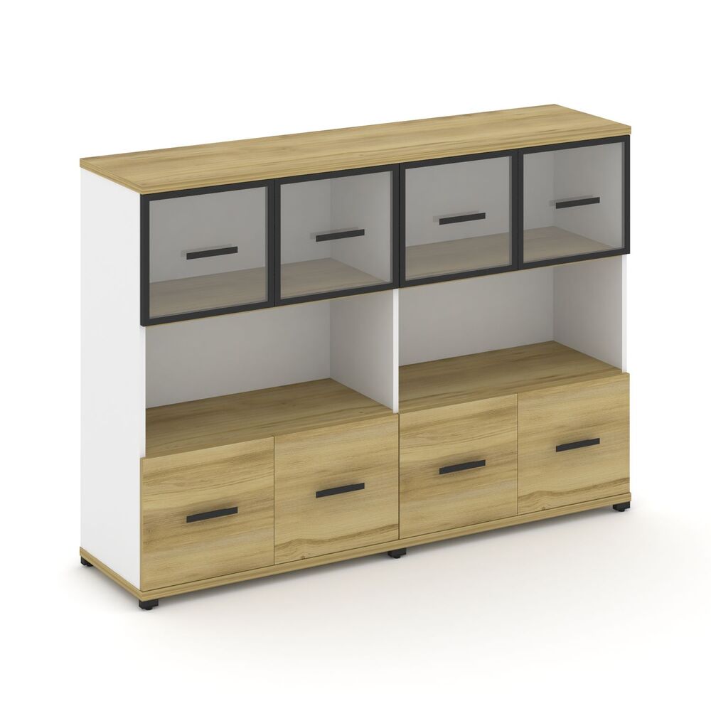 Шкаф две широкие секции, 3 ниши