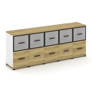 Шкаф пять узких секций, 2 ниши