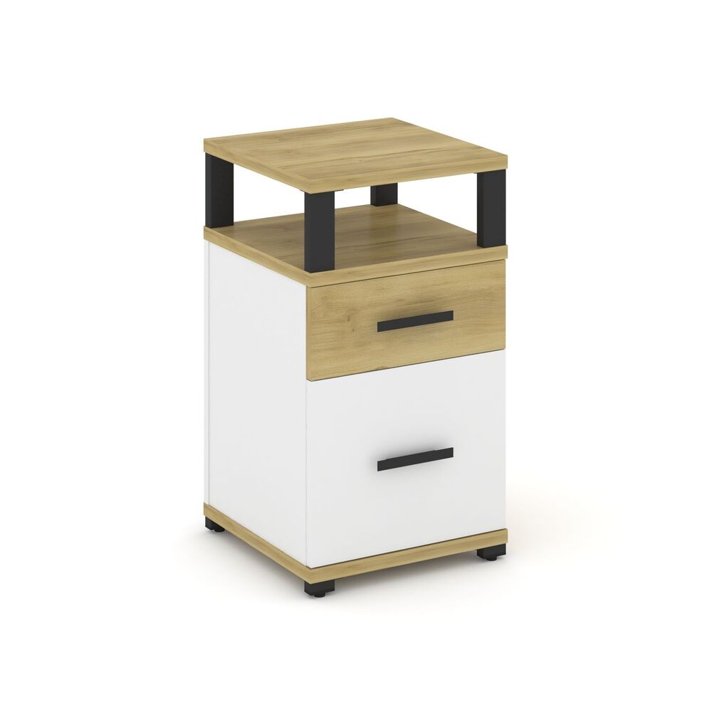 Тумба приставная 1 ящик + 1 распашной фасад с надставкой